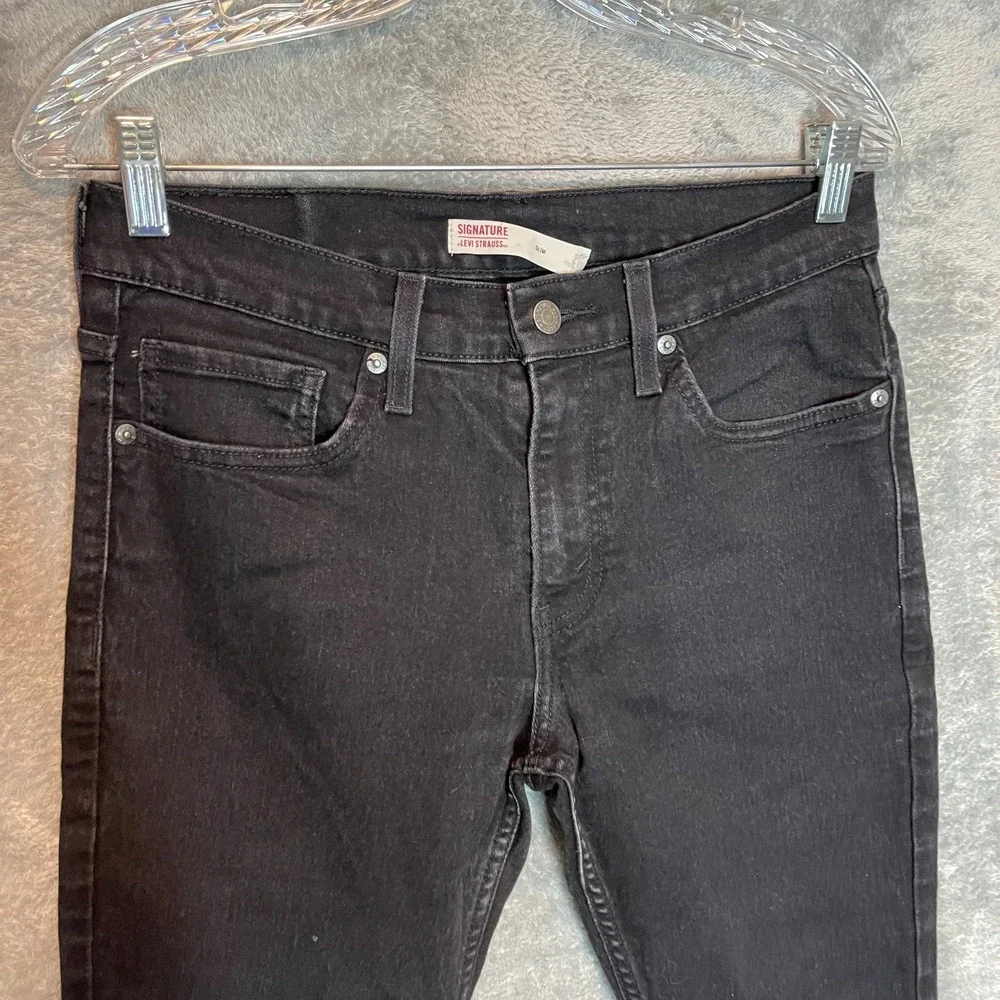 Signature Levis Men Slim Straight Jean 30x30* Black Denim Indie Trap Alternative